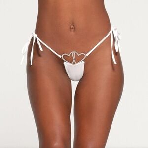 SKIMS Jelly Sheer Tie Side Charm Thong | Marble | Size: XXS - XS